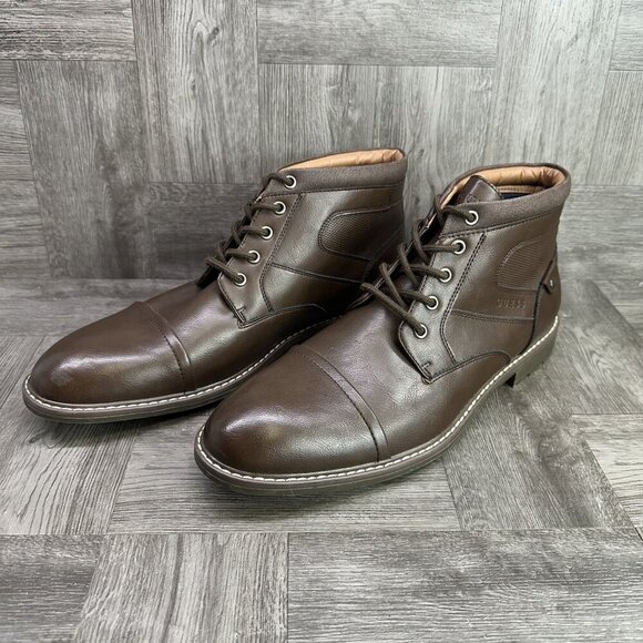 Guess GMDANE-R Men's size 12 Brown Leather Boots - Picture 3 of 9